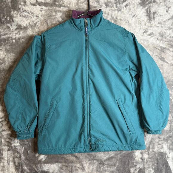 Vintage L.L. Bean Women's Fleece Lined Blue Full-Zip Jacket Size Medium - Picture 1 of 7